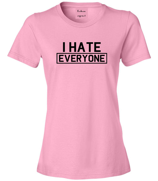 I Hate Everyone Goth Funny Womens Graphic T-Shirt Pink