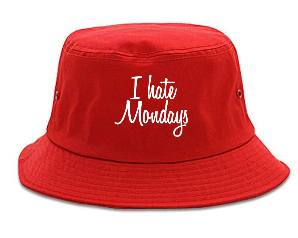 I Hate Mondays Work Bucket Hat Red