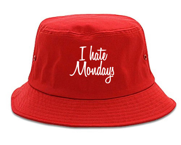 I Hate Mondays Work Bucket Hat Red