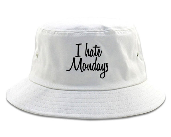 I Hate Mondays Work Bucket Hat White