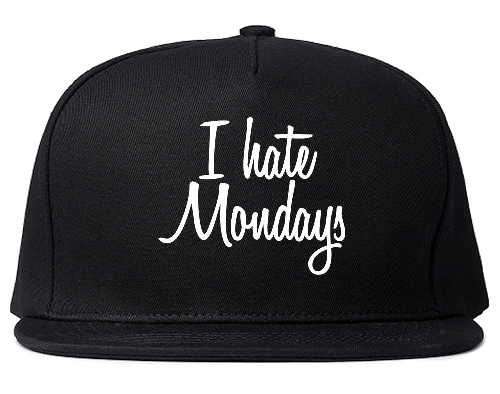 I Hate Mondays Work Snapback Hat Black