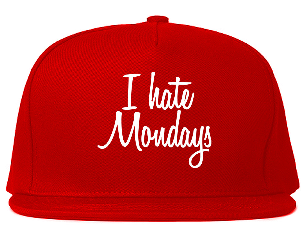 I Hate Mondays Work Snapback Hat Red