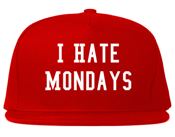 I Hate Mondays Red Snapback Hat