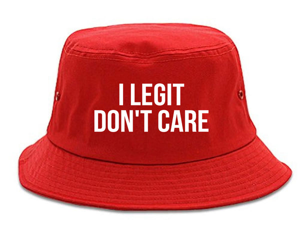 I Legit Dont Care red Bucket Hat