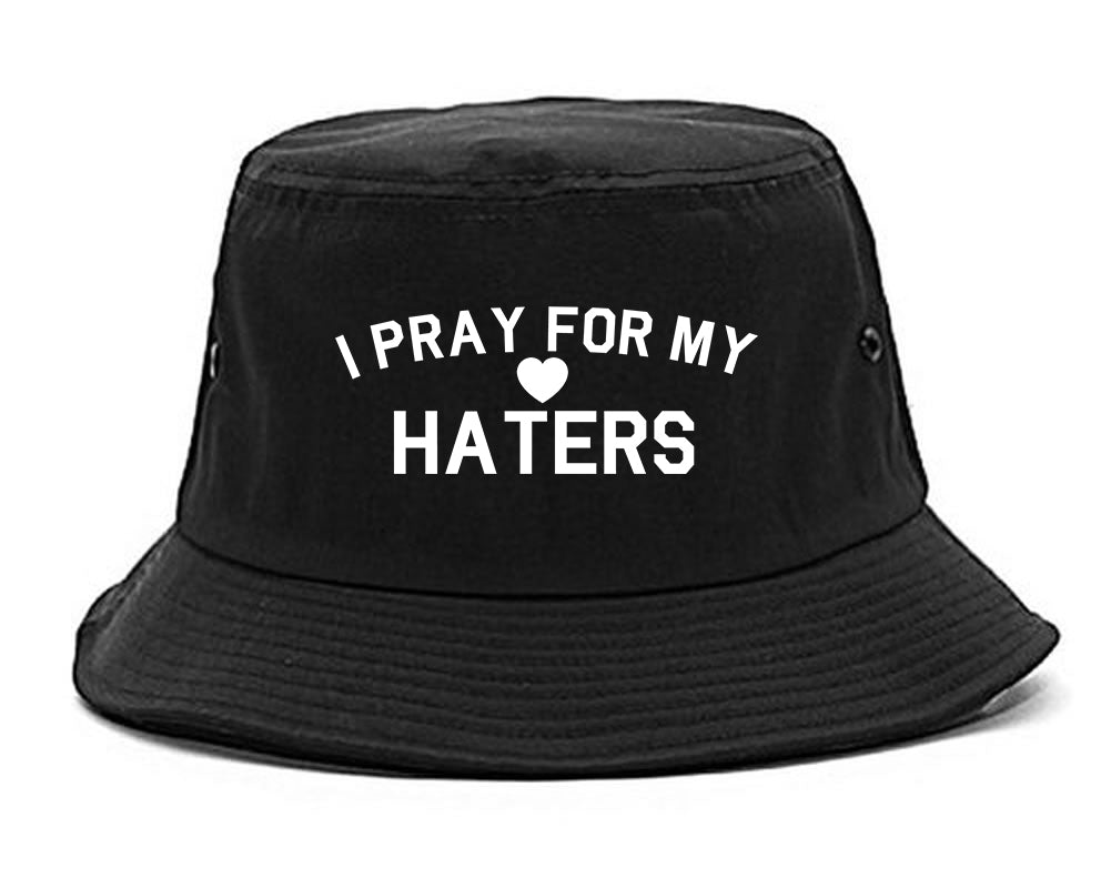 I Pray For My Haters Heart Bucket Hat Black