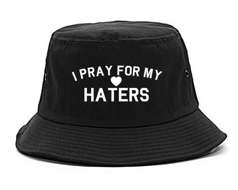I Pray For My Haters Heart Bucket Hat Black