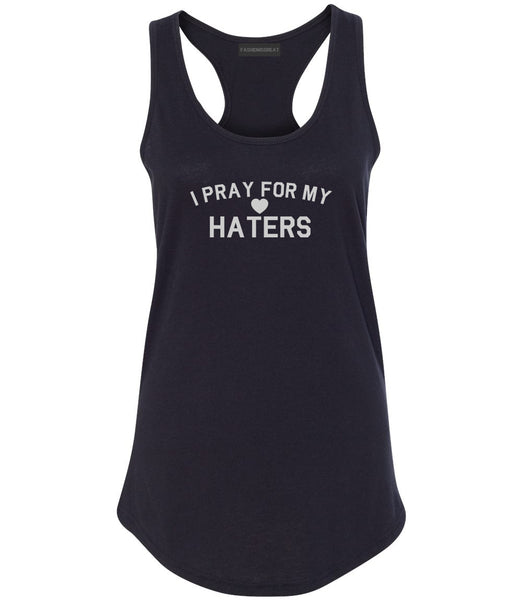 I Pray For My Haters Heart Womens Racerback Tank Top Black