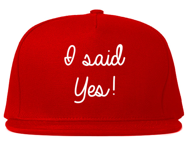 I Said Yes Bride Red Snapback Hat