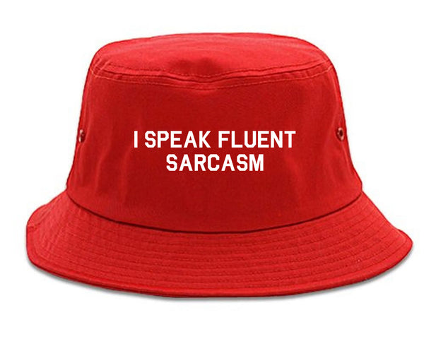 I Speak Fluent Sarcasm Funny Graphic Bucket Hat Red