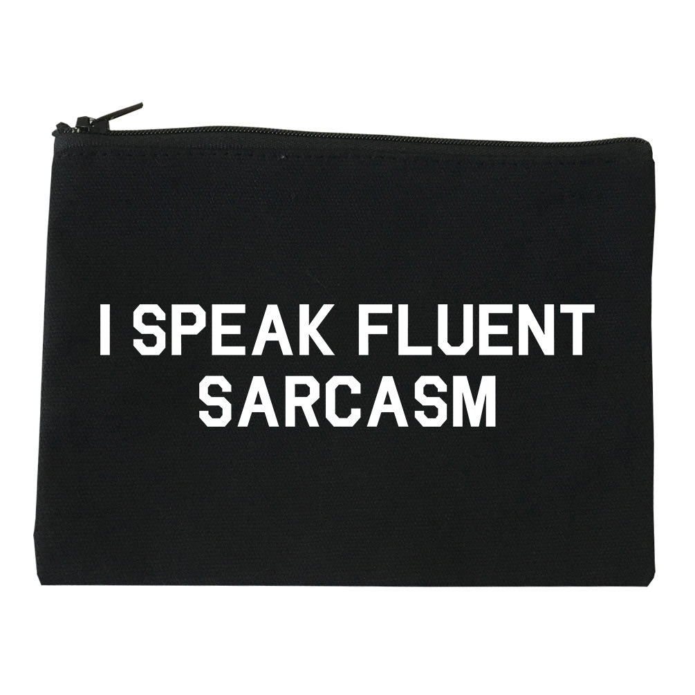 I Speak Fluent Sarcasm Funny Graphic Makeup Bag Red