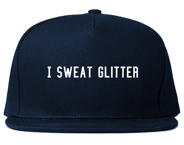 I Sweat Glitter Blue Snapback Hat