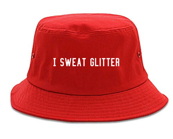 I Sweat Glitter Red Bucket Hat