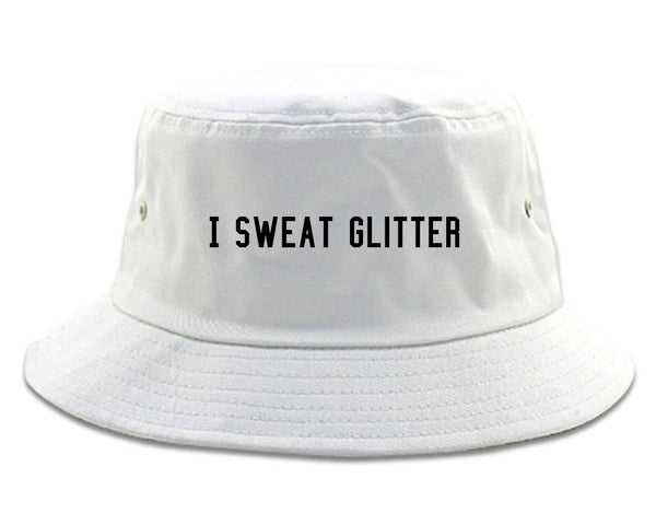 I Sweat Glitter White Bucket Hat