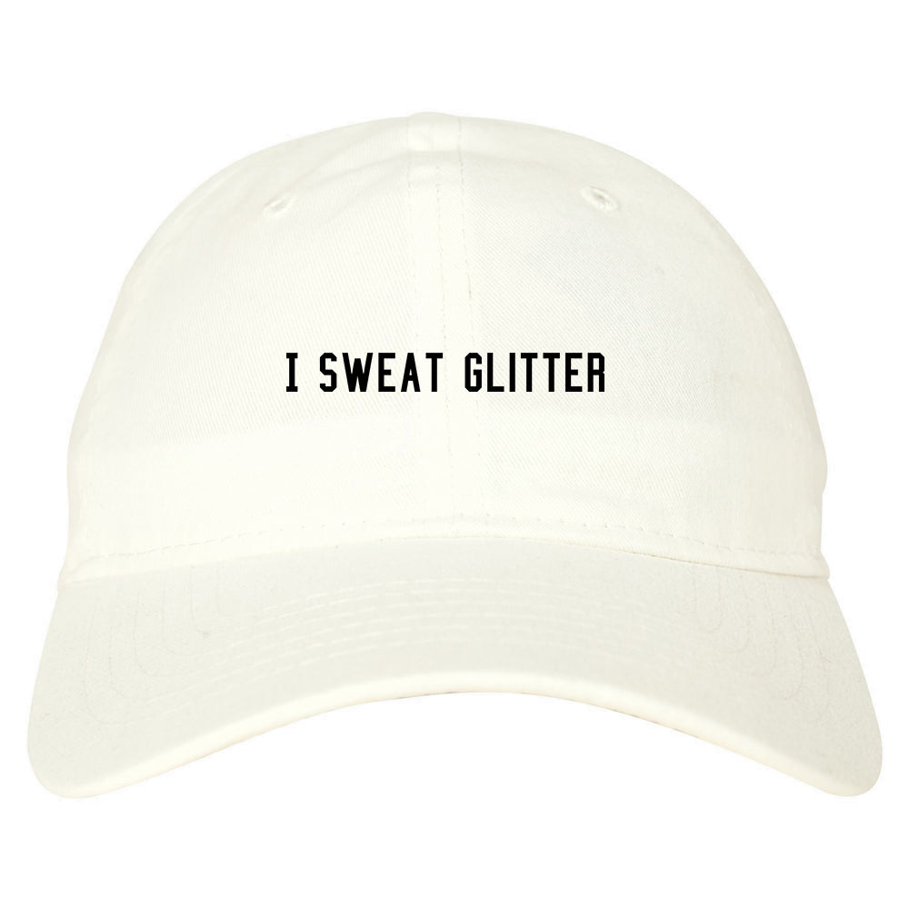 I Sweat Glitter White Dad Hat