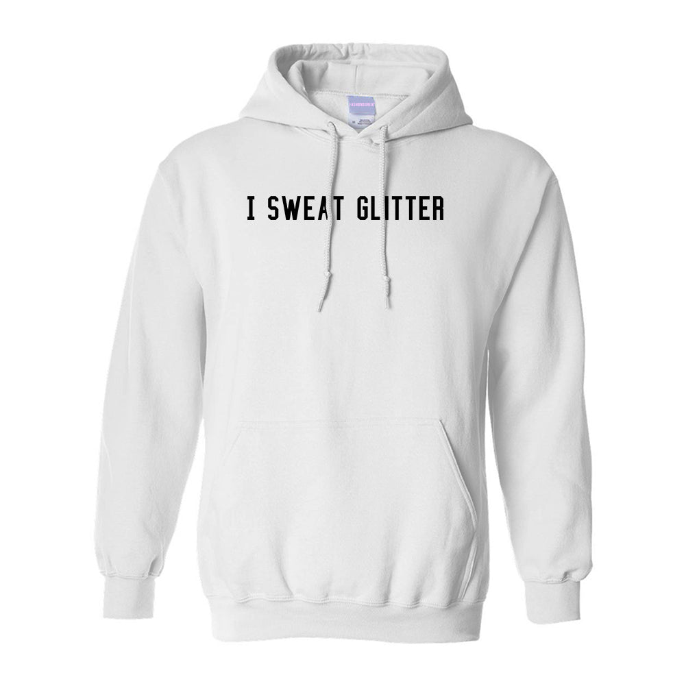 I Sweat Glitter White Pullover Hoodie