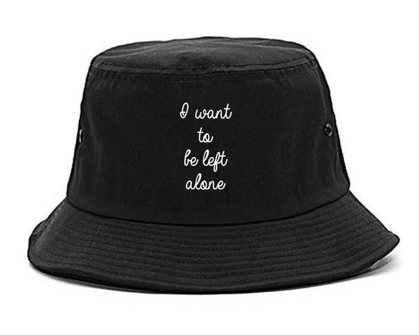 I Want To Be Alone Chest black Bucket Hat