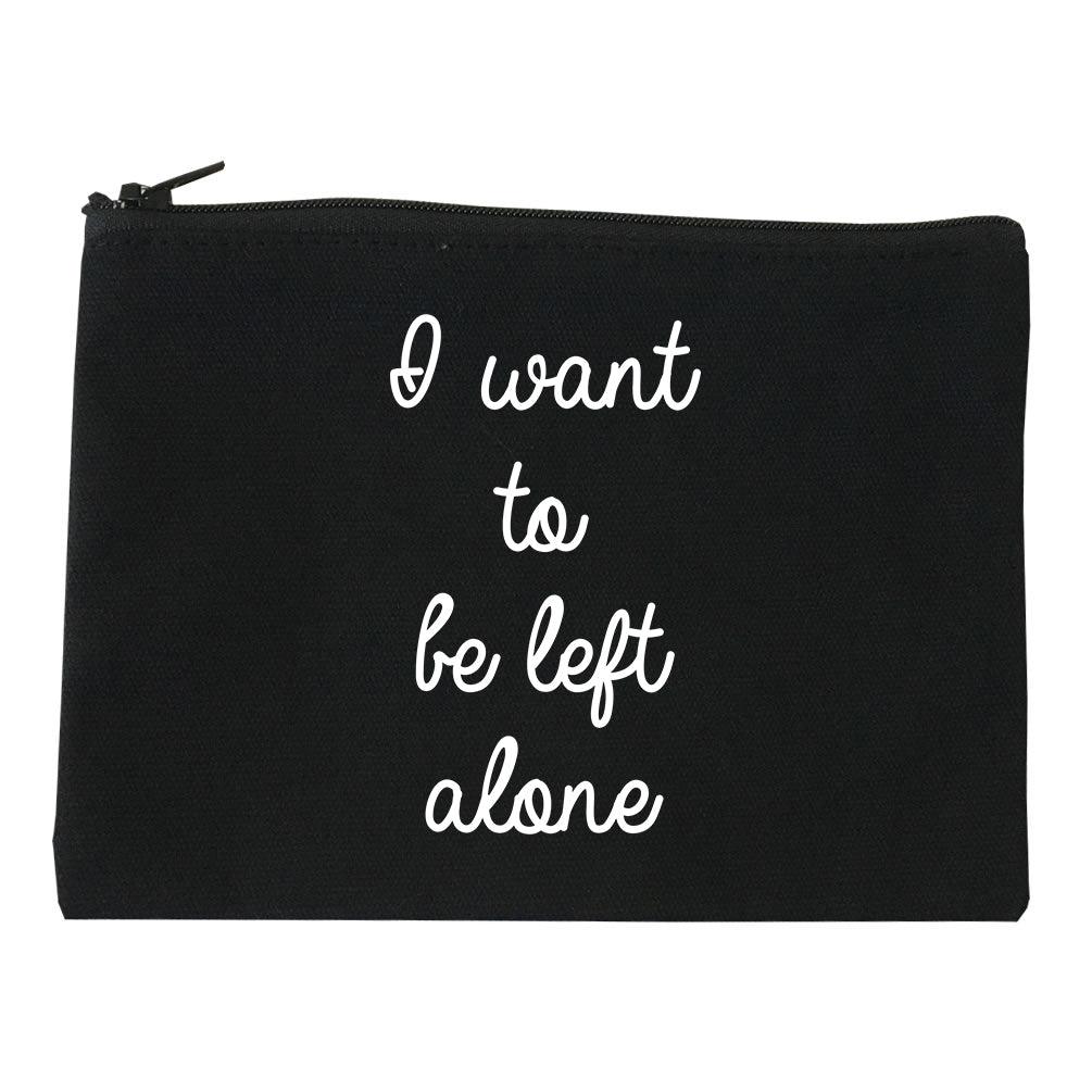 I Want To Be Alone Chest black Makeup Bag