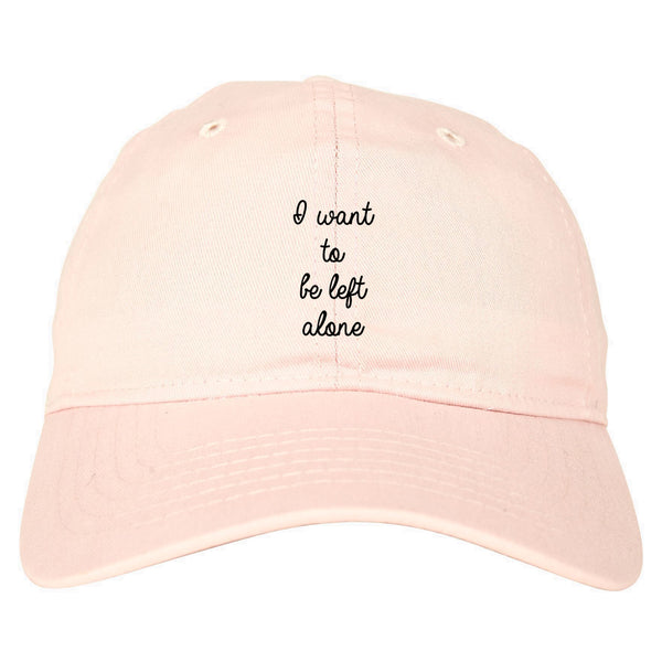 I Want To Be Alone Chest pink dad hat