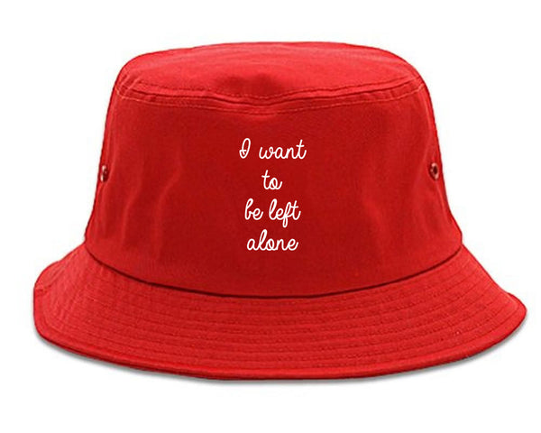 I Want To Be Alone Chest red Bucket Hat