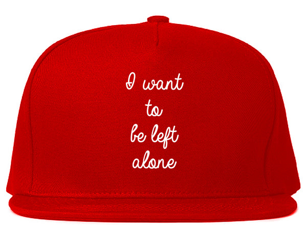 I Want To Be Alone Chest Red Snapback Hat
