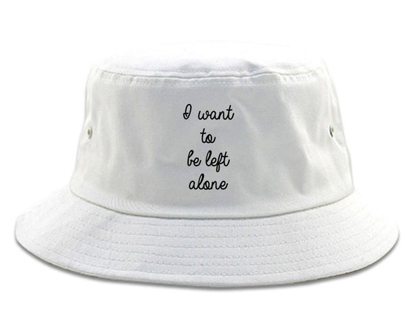 I Want To Be Alone Chest white Bucket Hat