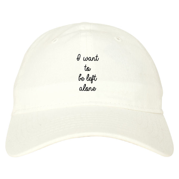 I Want To Be Alone Chest white dad hat