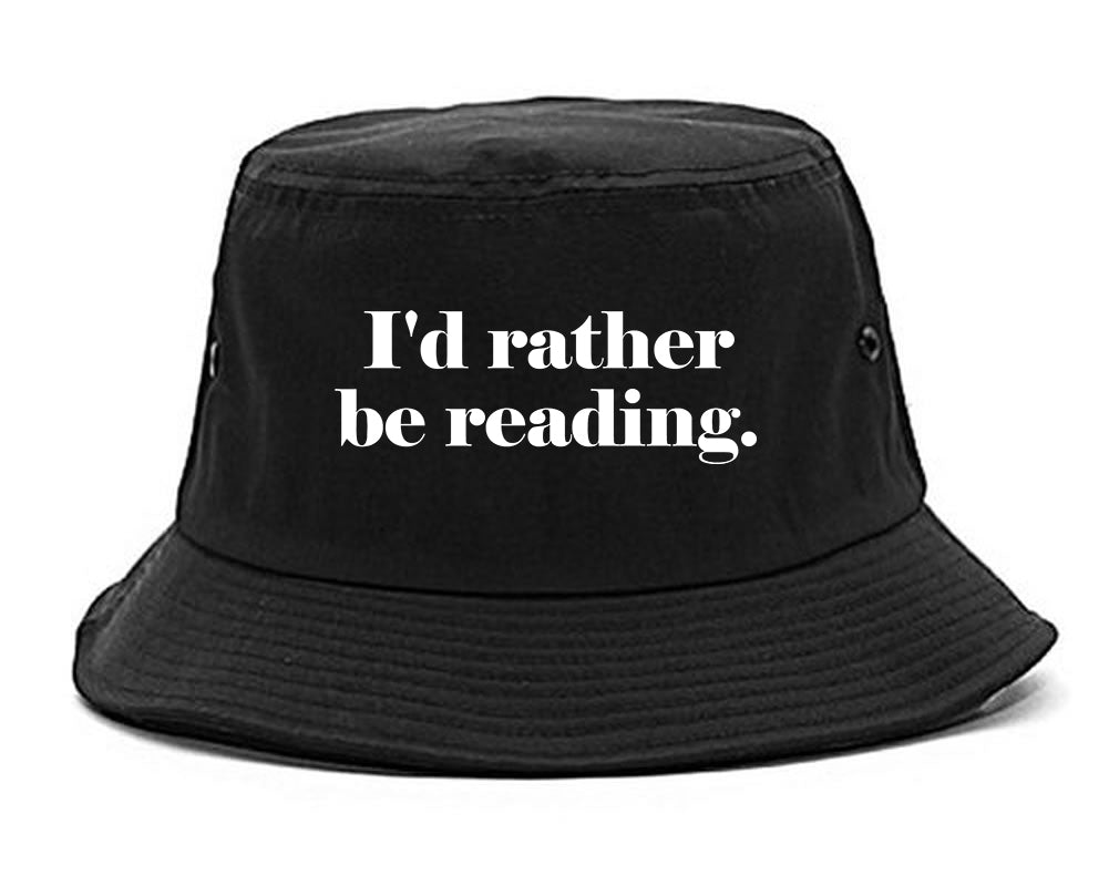 Id Rather Be Reading Book Lover black Bucket Hat