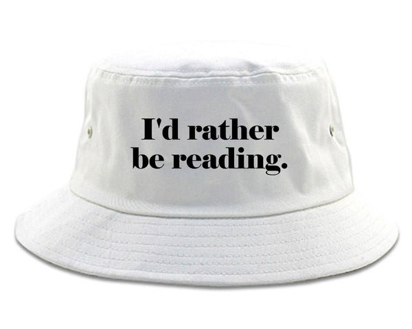 Id Rather Be Reading Book Lover white Bucket Hat