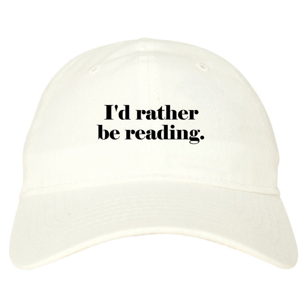 Id Rather Be Reading Book Lover white dad hat