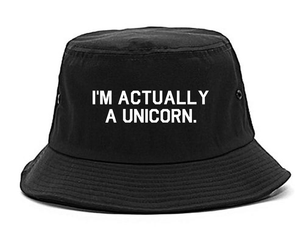 Im Actually A Unicorn Black Bucket Hat