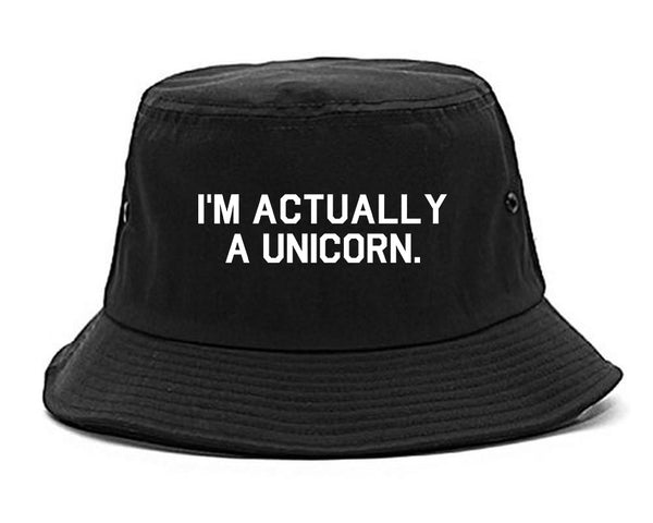 Im Actually A Unicorn Black Bucket Hat
