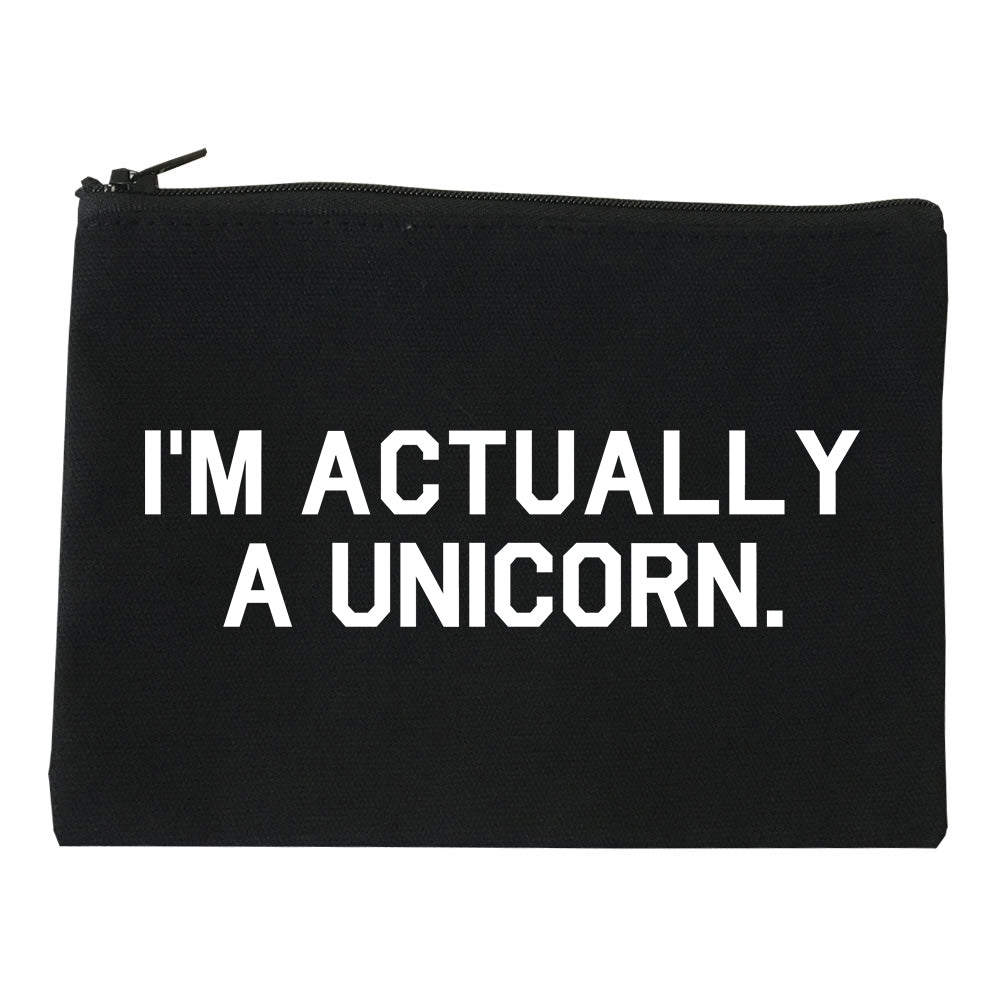 Im Actually A Unicorn Black Makeup Bag