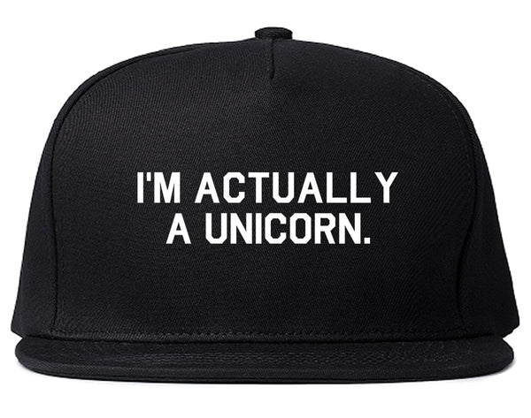 Im Actually A Unicorn Black Snapback Hat