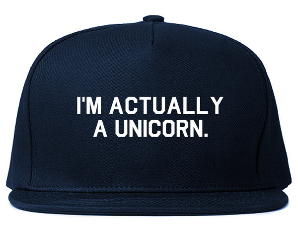 Im Actually A Unicorn Blue Snapback Hat