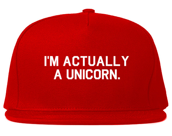 Im Actually A Unicorn Red Snapback Hat