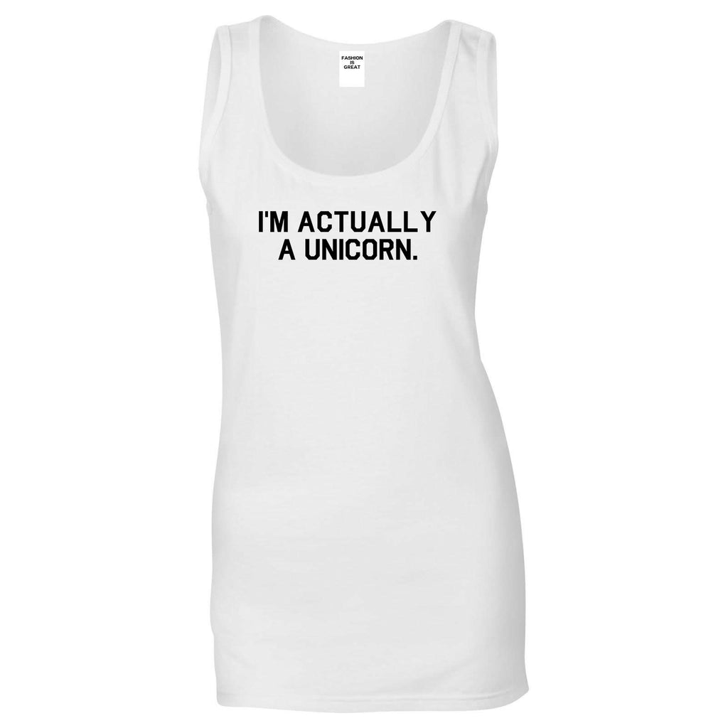 Im Actually A Unicorn White Tank Top