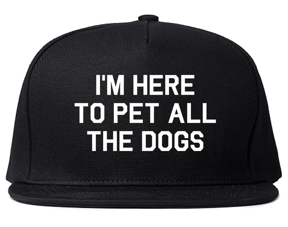 Im Here To Pet All The Dogs Black Snapback Hat