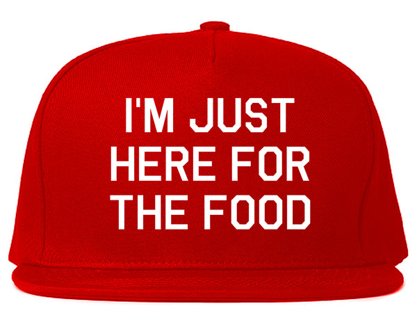Im Just Here For The Food Red Snapback Hat