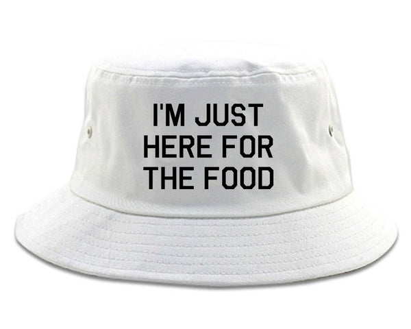 Im Just Here For The Food white Bucket Hat