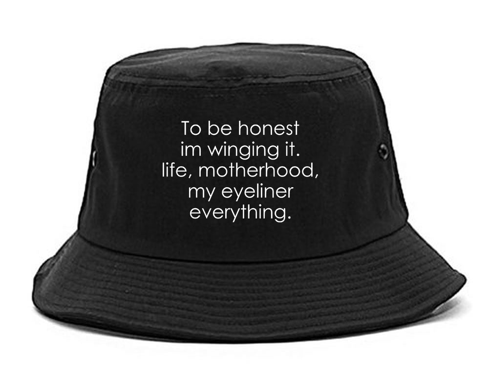 Im Winging It Eyeliner Everything Funny Bucket Hat Black