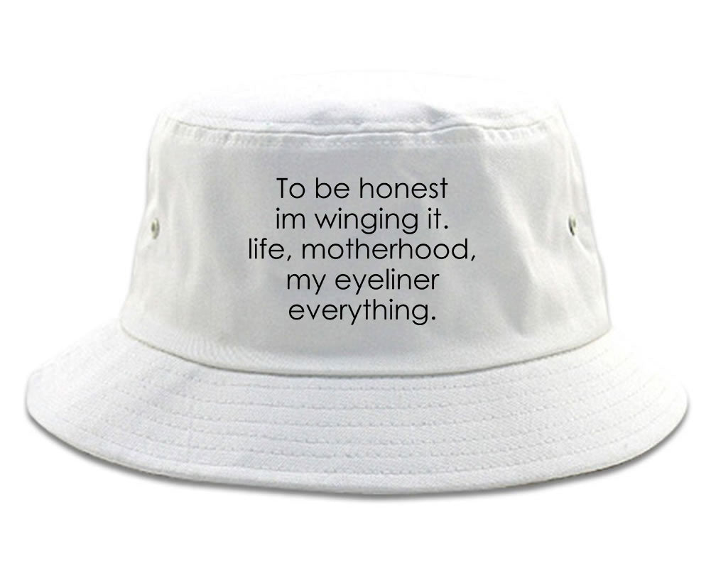Im Winging It Eyeliner Everything Funny Bucket Hat White