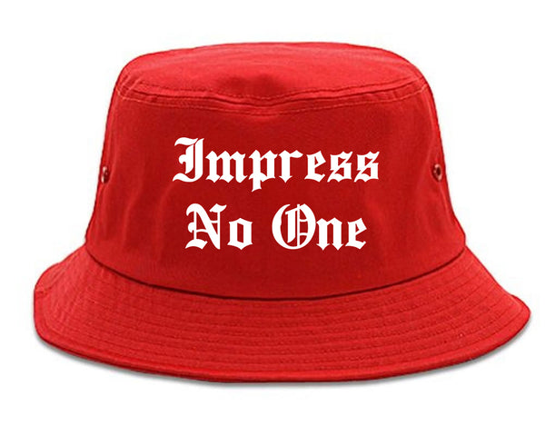 Impress No One Old English Bucket Hat Red