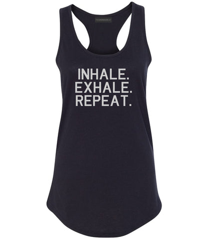 Inhale Exhale Repeat Yoga Black Womens Racerback Tank Top
