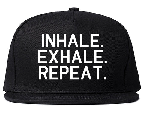 Inhale Exhale Repeat Yoga Black Snapback Hat