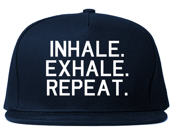 Inhale Exhale Repeat Yoga Blue Snapback Hat