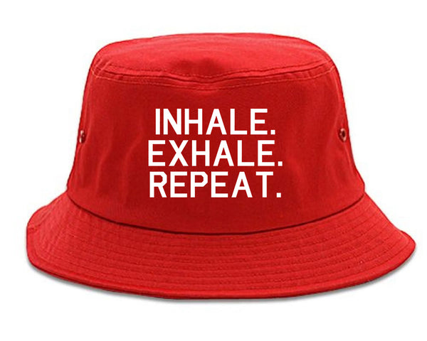 Inhale Exhale Repeat Yoga red Bucket Hat