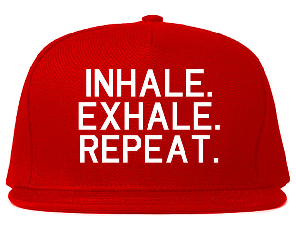 Inhale Exhale Repeat Yoga Red Snapback Hat
