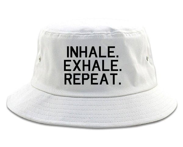 Inhale Exhale Repeat Yoga white Bucket Hat