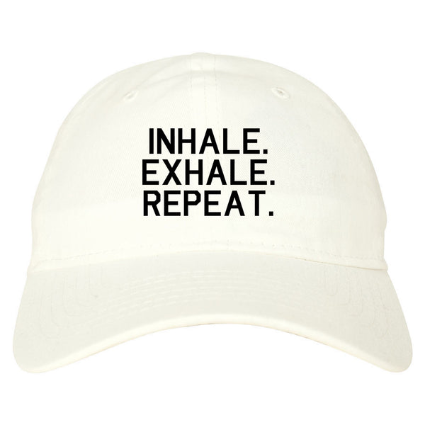 Inhale Exhale Repeat Yoga white dad hat