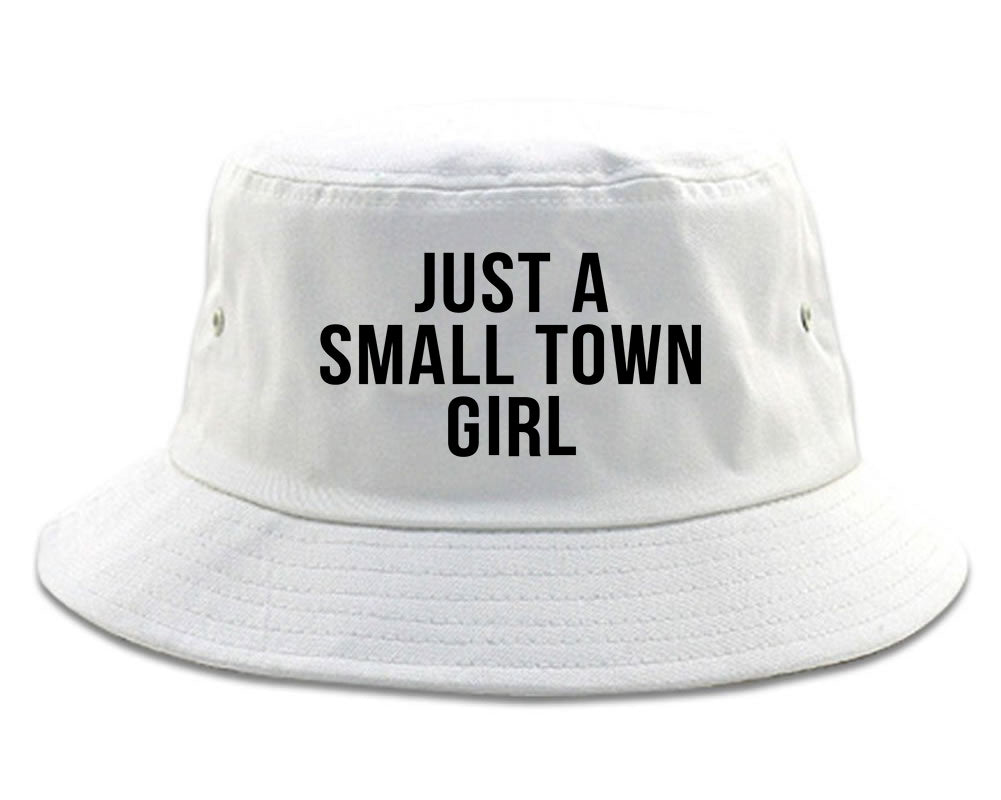 Just A Small Town Girl Country Bucket Hat White